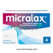 MICRALAX CITRATO/LAURIL SULFOACETATO 450 mg/45 mg solucion rectal , 4 enemas