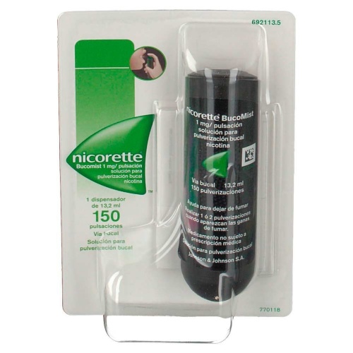 NICORETTE BUCOMIST 1 MG/PULSACION SOLUCION PARA PULVERIZACION BUCAL , 1x1 dispensador de 13,2 ml