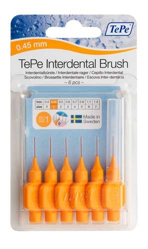 Cepillo dental interdental interspace 0.45 mm naranja