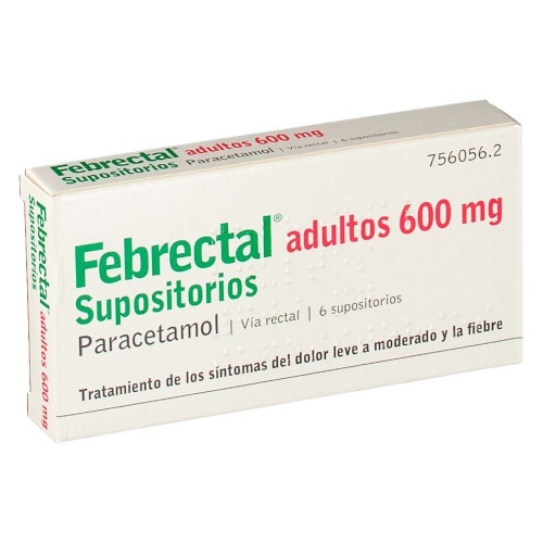 FEBRECTAL ADULTOS 600 MG SUPOSITORIOS , 6 supositorios