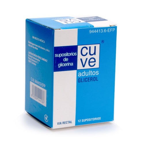 SUPOSITORIOS DE GLICERINA CUVE ADULTOS, 12 supositorios