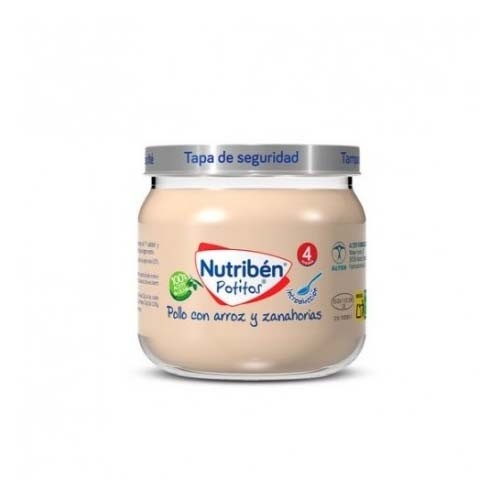 Nutriben potito inicio a la carne - pollo con arroz y zanahorias (1 envase 120 g)