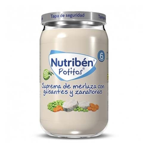 Nutriben suprema de merluza con guisantes zanahorias (1 potito 235 g)