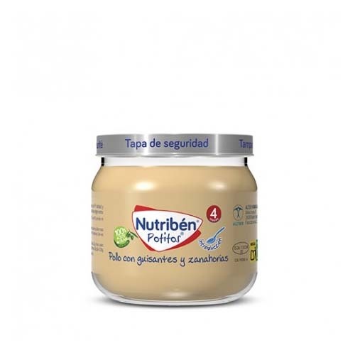Nutriben potito inicio a la carne - pollo con guisantes y zanahorias (1 envase 120 g)