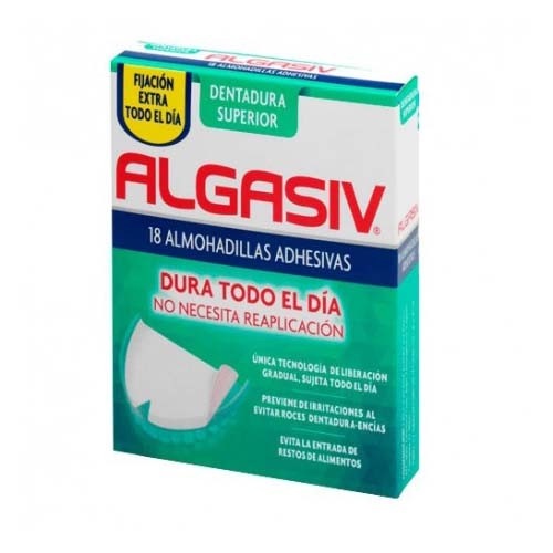 Algasiv - almohadillas adhesivas protesis (18 u superior)
