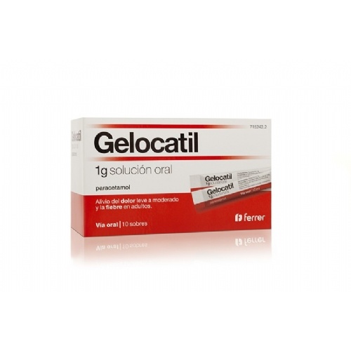 GELOCATIL 1 g SOLUCION ORAL,10 sobres