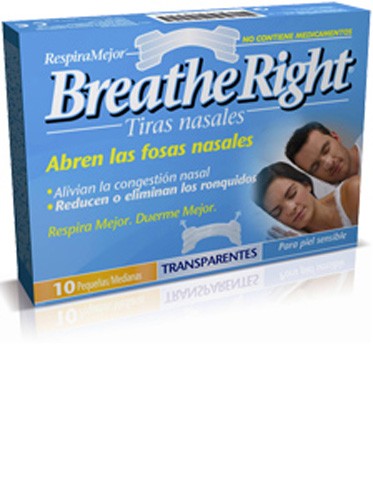 Rhinomer by breathe right - tira adh nasal (transparentes 10 u)