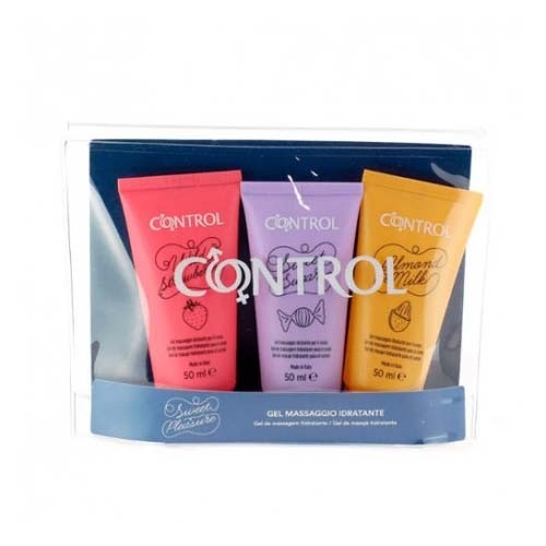 Control kit de viaje - 2 in 1 massaje & pleasure (gel 3 envases 50 ml)