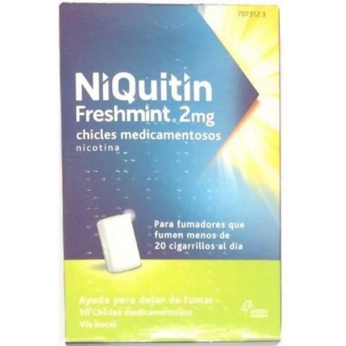 NIQUITIN MINT 2 MG CHICLES MEDICAMENTOSOS 30 chicles (Blister Al/PVC/PVDC)