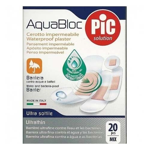 Pic aquabloc con bactericida - aposito adhesivo (surtido 20 u)