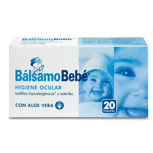 Balsamo bebe higiene ocular limpieza ojos bebe (20 toallitas)