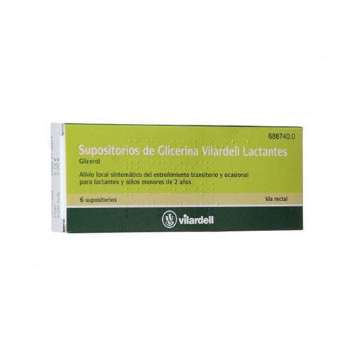 SUPOSITORIOS DE GLICERINA VILARDELL LACTANTES, 6 supositorios