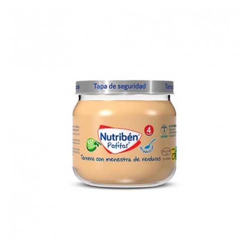 Nutriben potito inicio a la carne - ternera con menestra de verduras (1 envase 120 g)