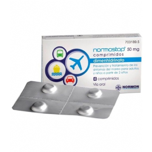 NORMOSTOP CAFEINA 50 MG/50 MG COMPRIMIDOS RECUBIERTOS CON PELICULA, 4 comprimidos (Blister Al/PA-Al-