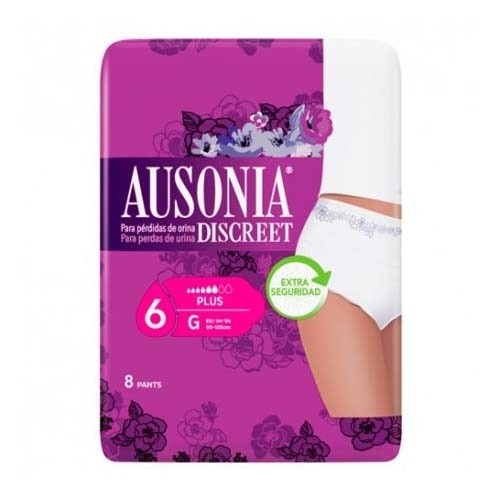 Absorbente incontinencia orina muy ligera - ausonia discreet pants (8 unidades talla grande)