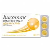 BUCOMAX PASTILLAS PARA CHUPAR SABOR MIEL Y LIMON , 24 pastillas