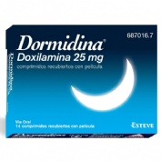 DORMIDINA DOXILAMINA 25 mg COMPRIMIDOS RECUBIERTOS CON PELICULA , 14 comprimidos